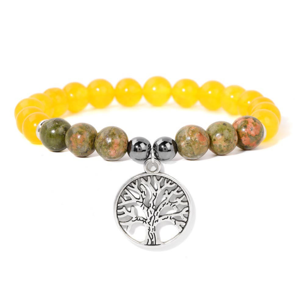 Mila Tree of Life Bracelet - Natural Crystal Beaded Bracelet with Tree of Life Charm