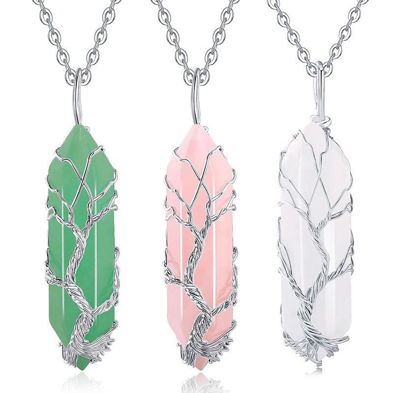 Elara - Tree of Life Crystal Gemstone Necklace for Women