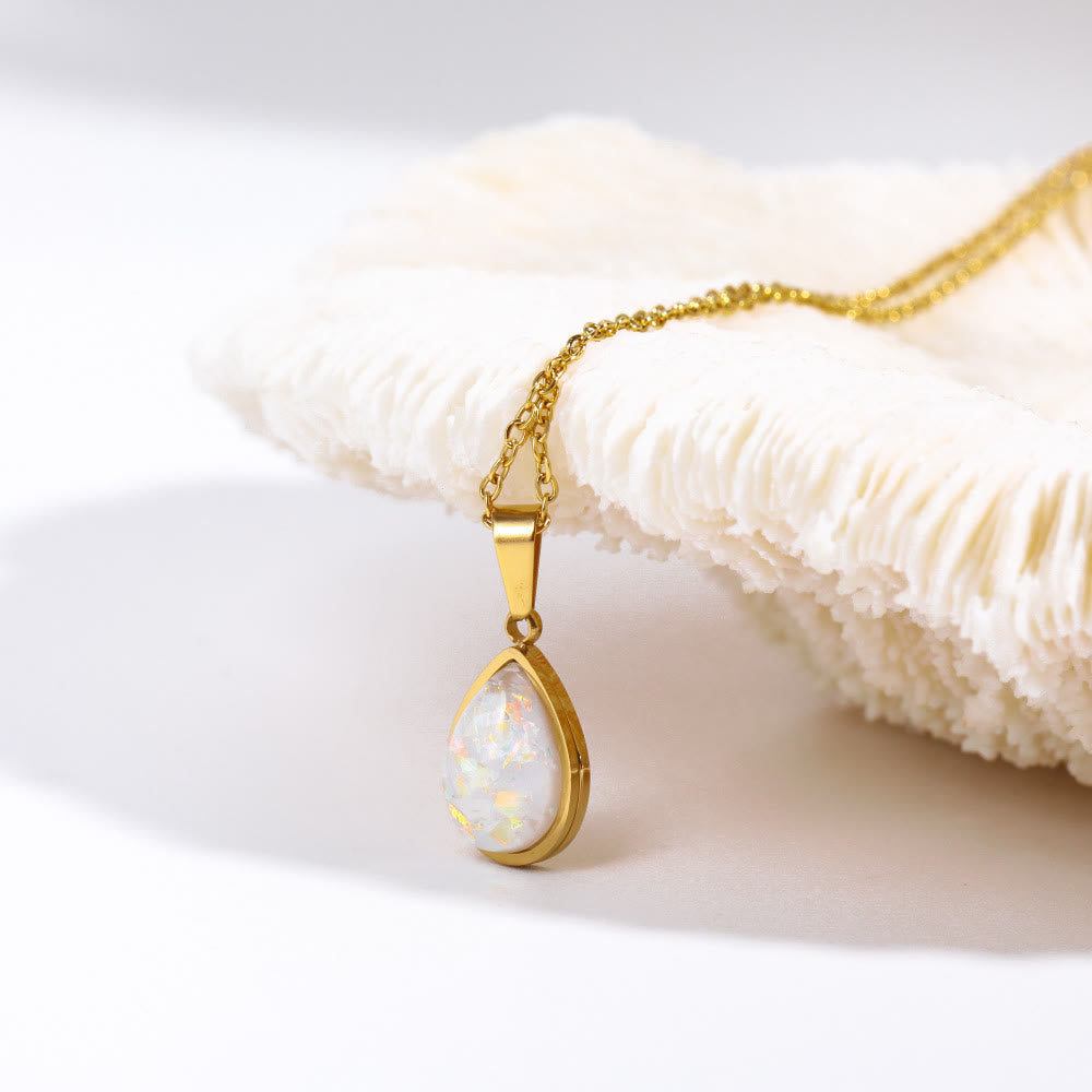 Eloise - 18K Natural Opal Drop Pendant Necklace for Women