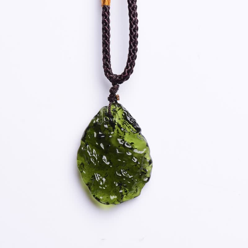 Alina Green Moldavite Pendant Necklace - Purifying Crystal for Spiritual Growth