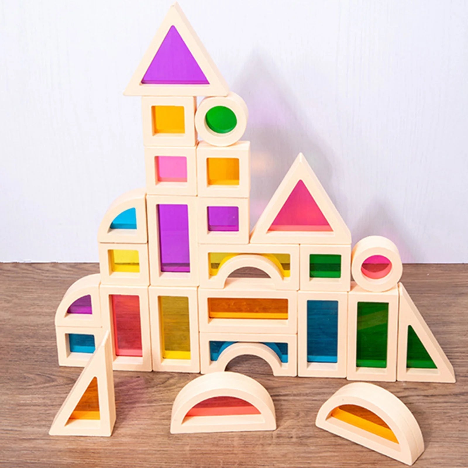 CreativeBlocks - Colourful Wooden Building Blocks for Kids