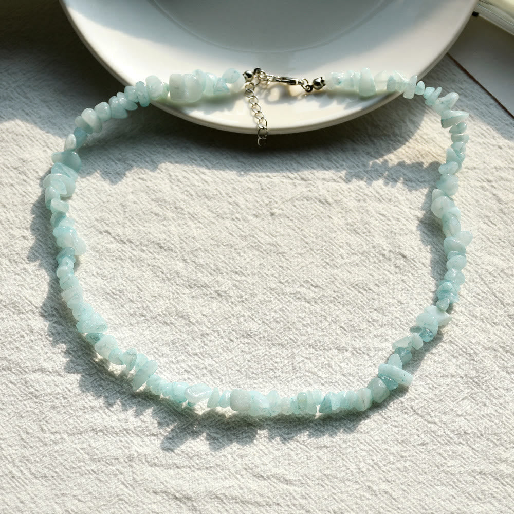 Lina Polished Crystal Necklace with Natural Gemstones