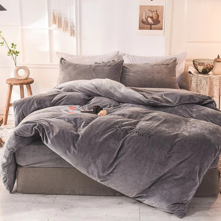 SilkCloud Fleece Duvet Cover - Cozy Bedding Set