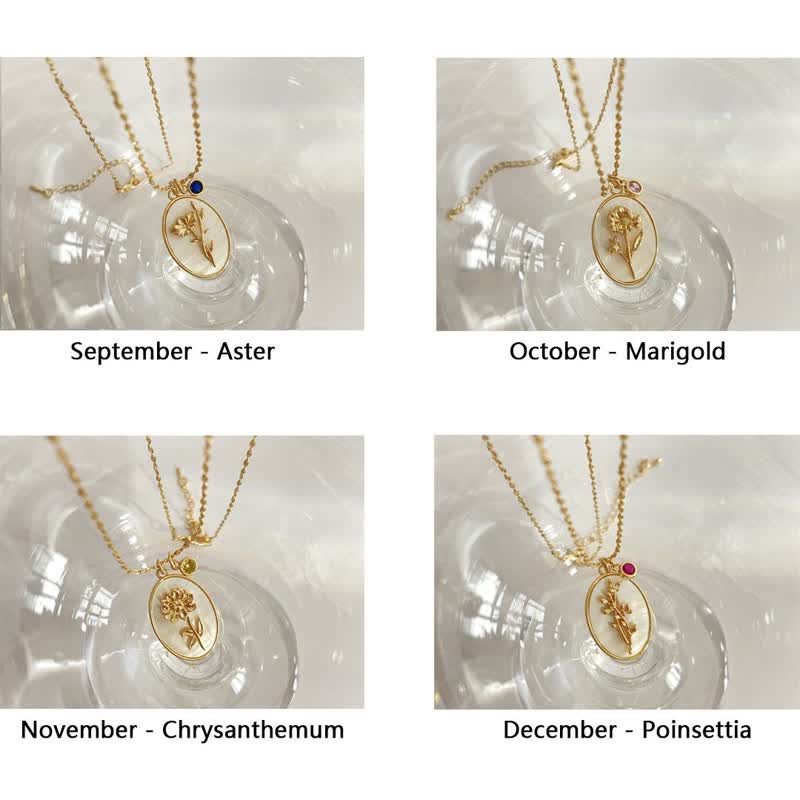 Aurora - Birthstone & Birth Flower Necklace for Women