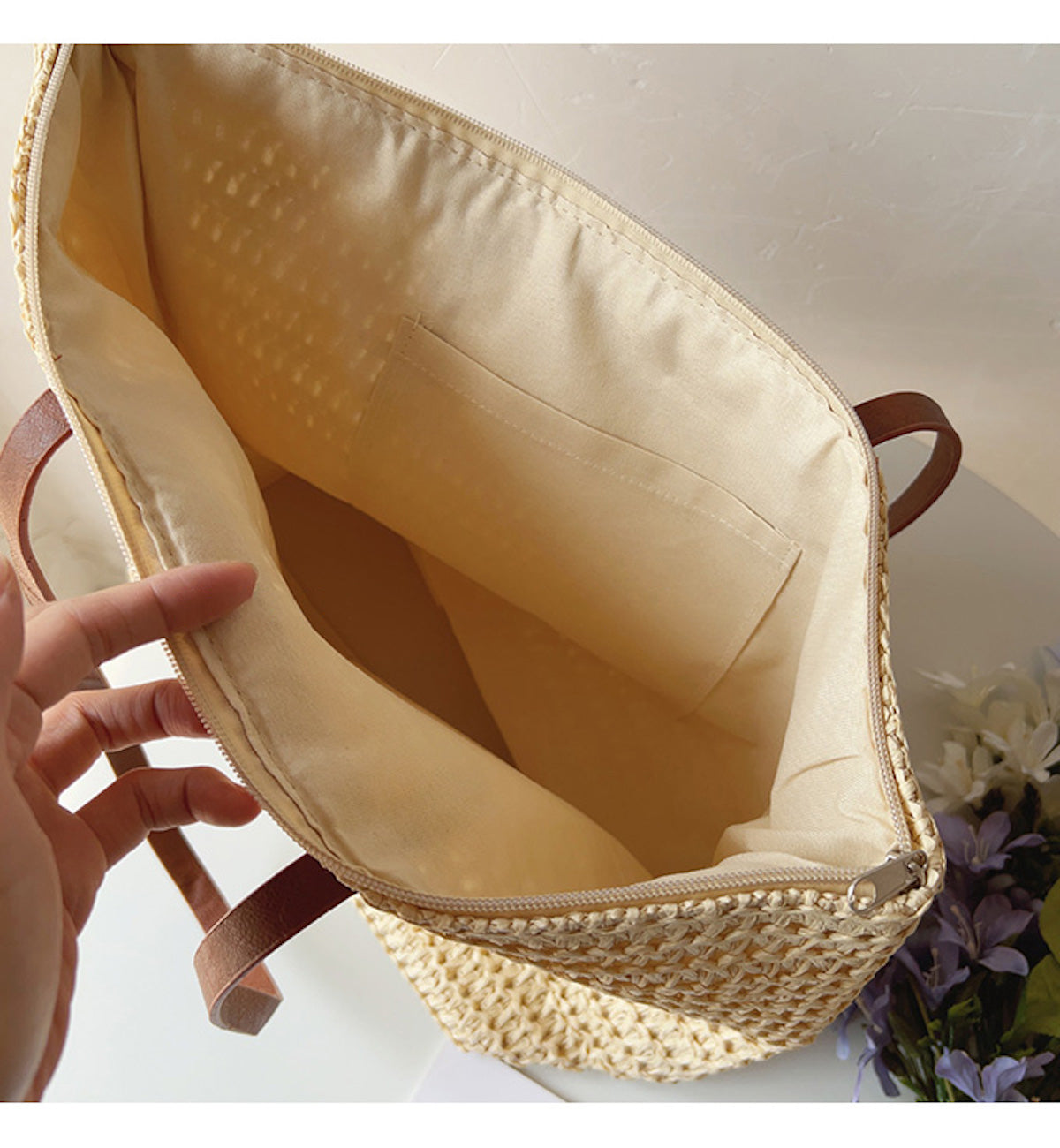 SummerBreeze Woven Straw Tote Bag