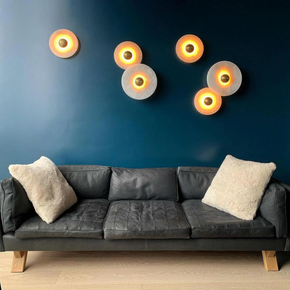 Aurora d'Or Round Wall Lamp - Alabaster Glow