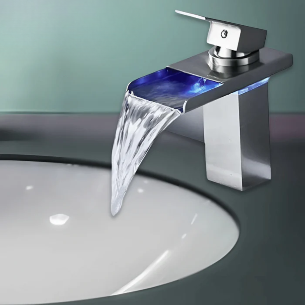 LED Waterfall Bathroom Faucet