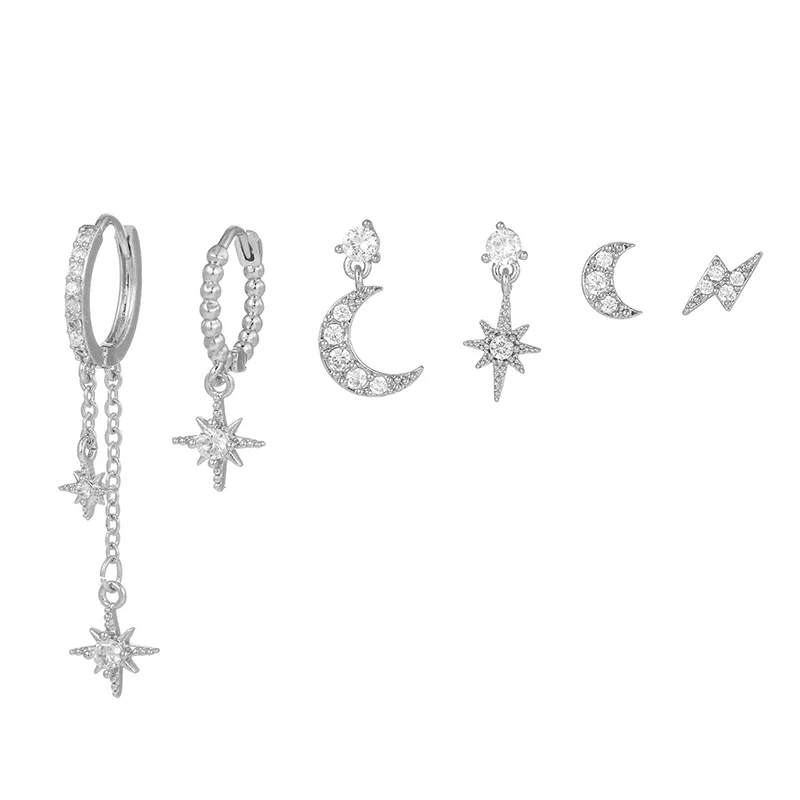 StarGlow Earrings - Celestial Star Stud and Hoop Set