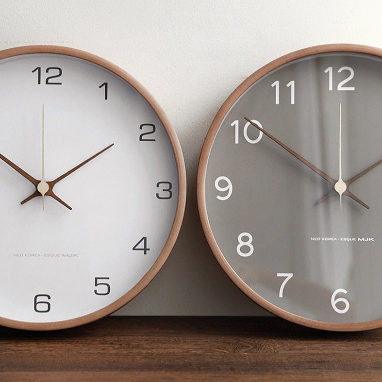 Rustic Wooden Wall Clock - Silent 25cm Decor Clock