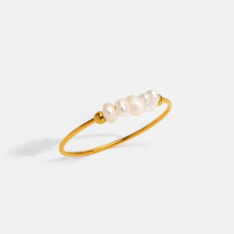 Sophie - Gold Pearl Ring for Women