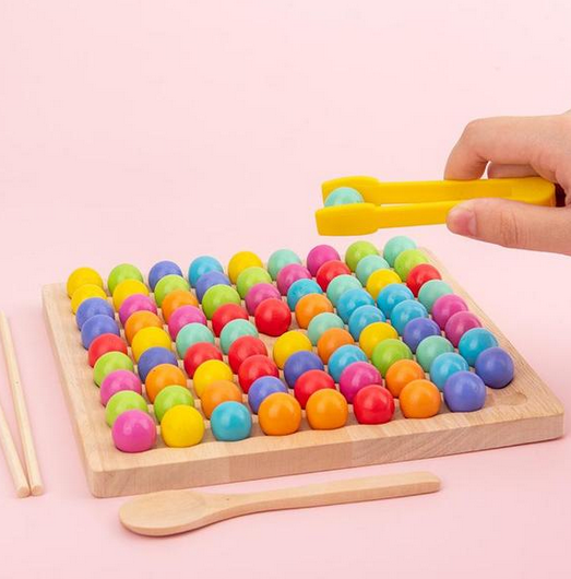 ColorMatch - Wooden Bead Sorting and Counting Game for Toddlers