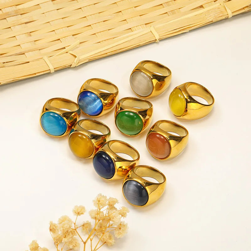 Large Cat's Eye - Gemstone Ring for Women
