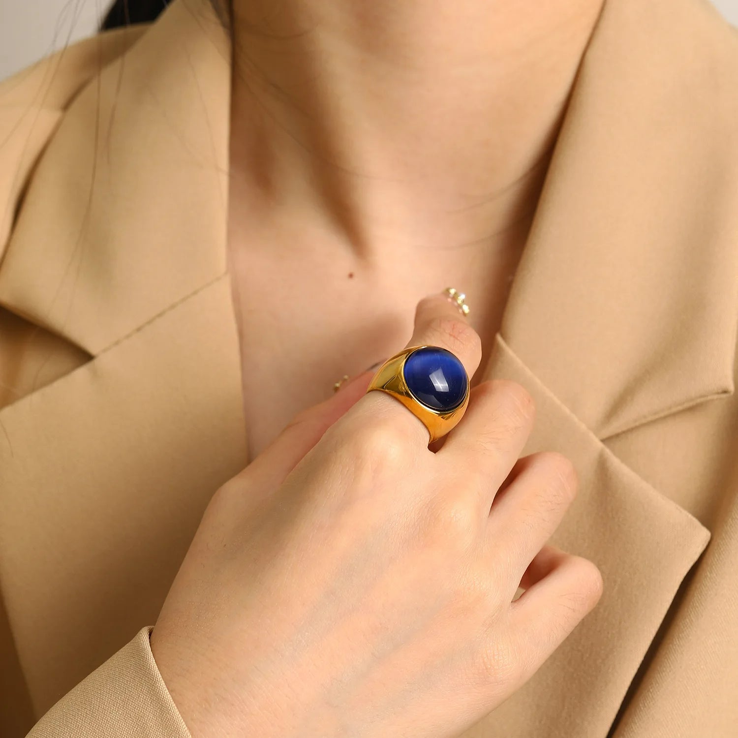 Large Cat's Eye - Gemstone Ring for Women