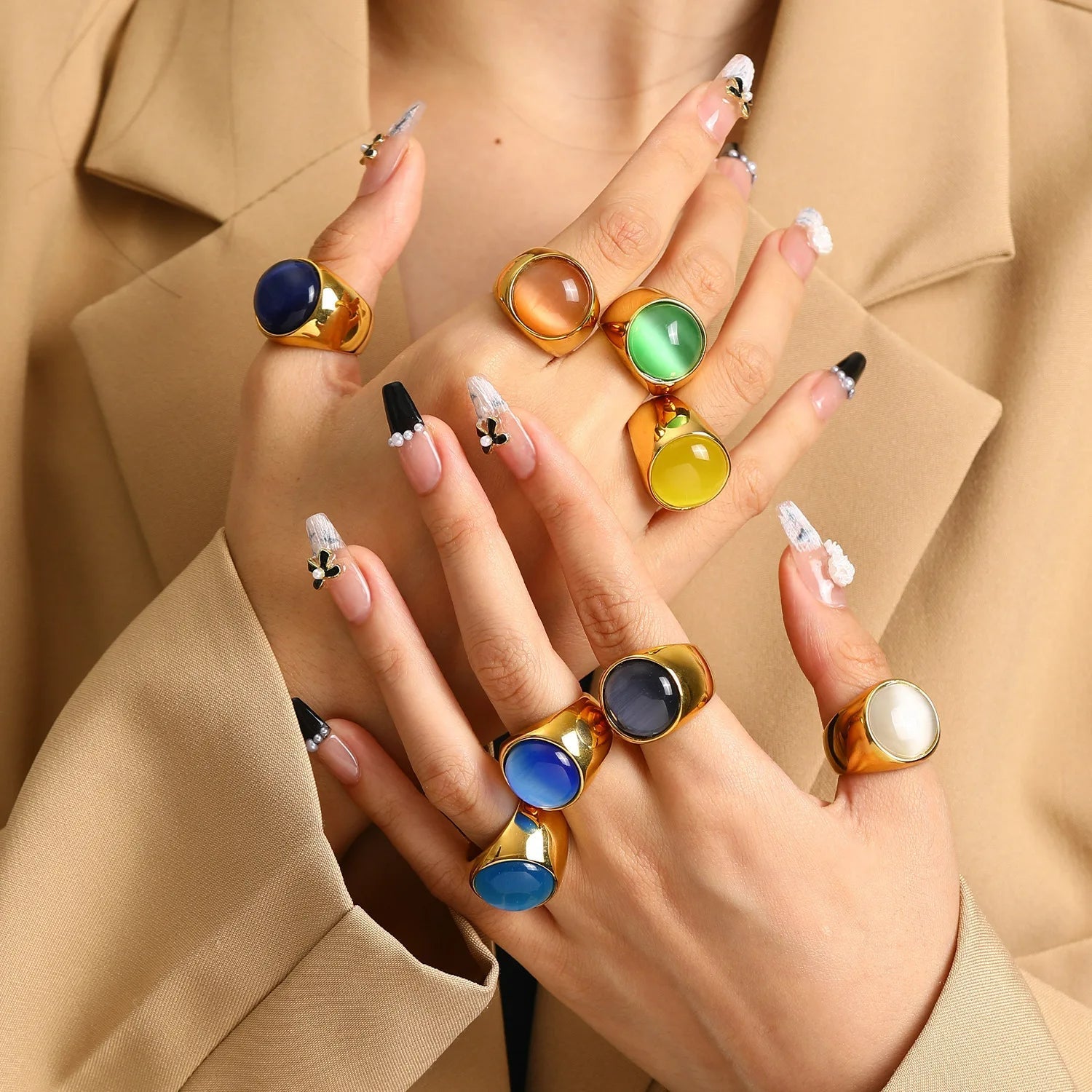 Large Cat's Eye - Gemstone Ring for Women