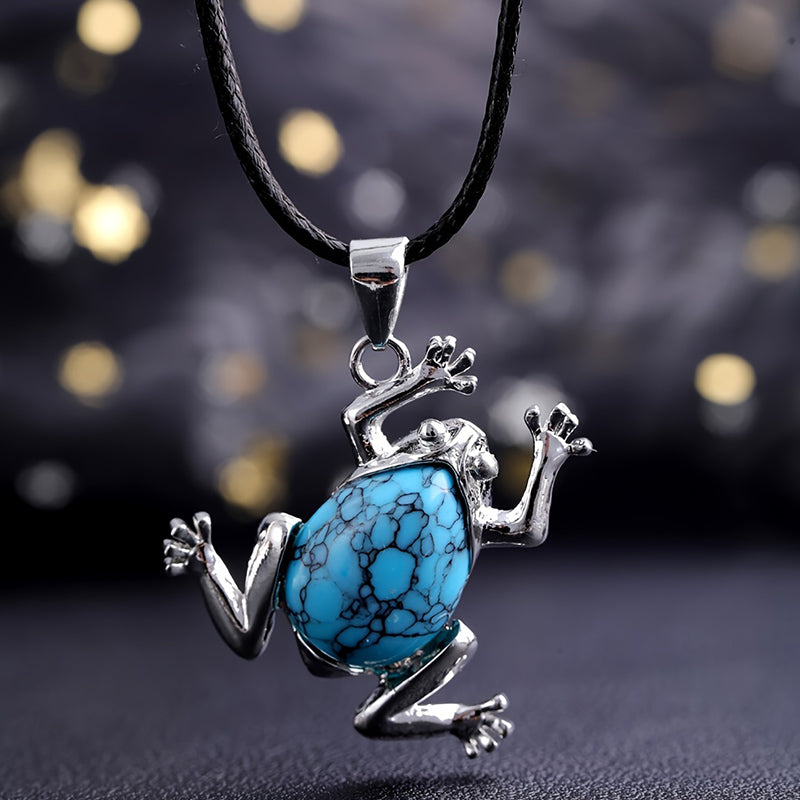 Gaia - Natural Crystal Frog Meditation Necklace
