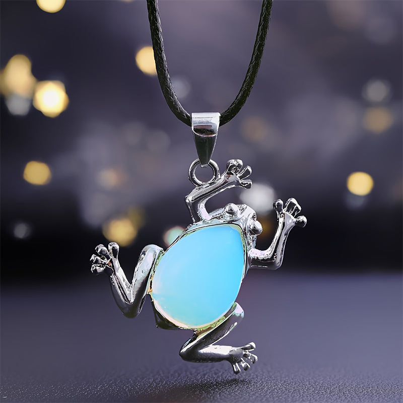 Gaia - Natural Crystal Frog Meditation Necklace