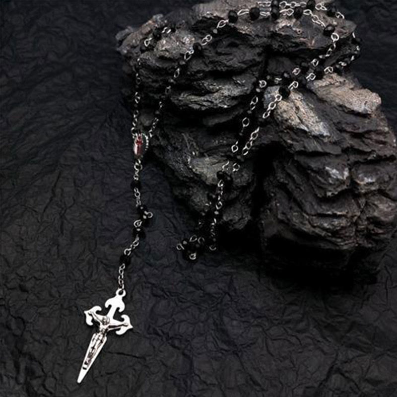 Elara - Heart Cat Eye Rosary Necklace for Women