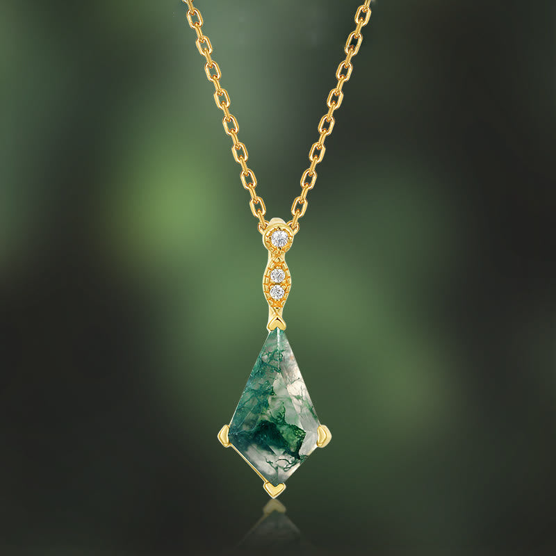 Lana - Moss Agate & White Zircon Jewellery Set for Women