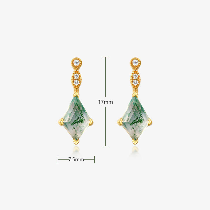 Lana - Moss Agate & White Zircon Jewellery Set for Women