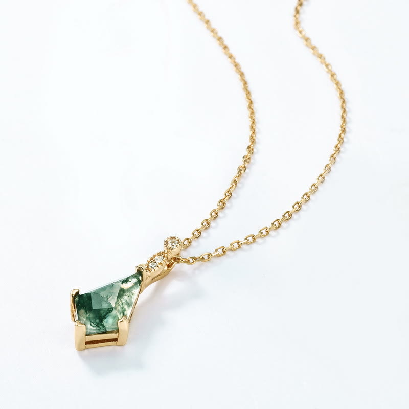 Lana - Moss Agate & White Zircon Jewellery Set for Women