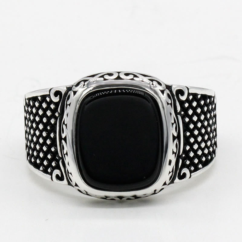 Max - Black Onyx Sterling Silver Ring for Men