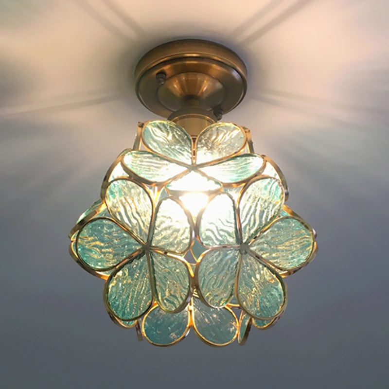 FloralGlow Tiffany Ceiling Lamp - Retro Stained Glass