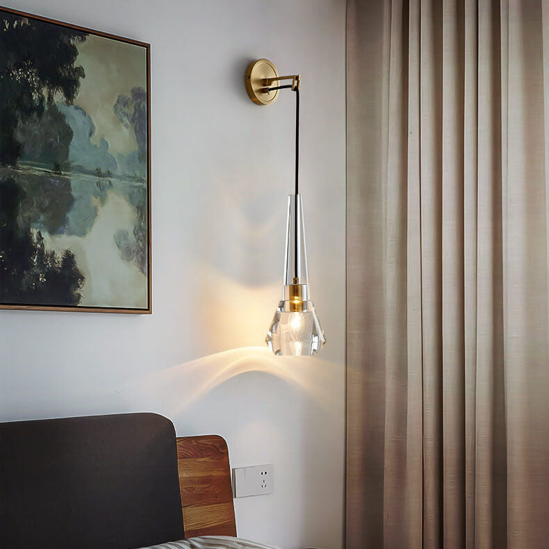 CrystalGlow Wall Lamp - Crystal Glass