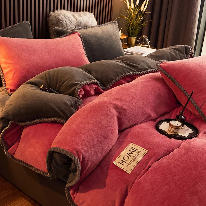 PlushHaven Fleece Duvet Set - King Size Warmth