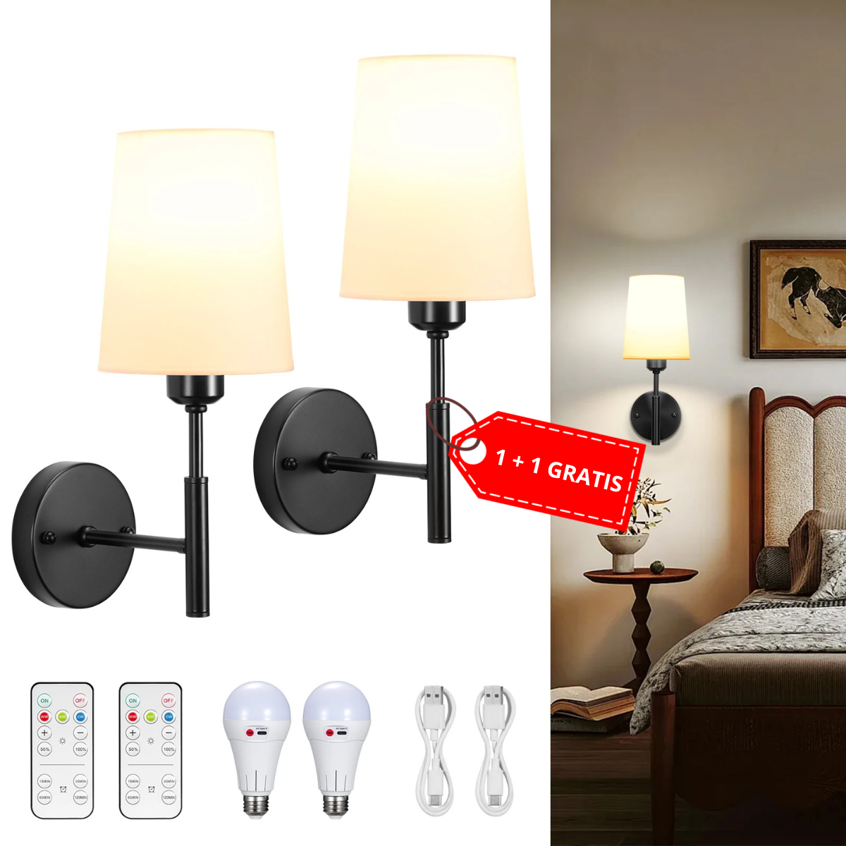 Nova Wall Lamp - Wireless Rechargeable Light