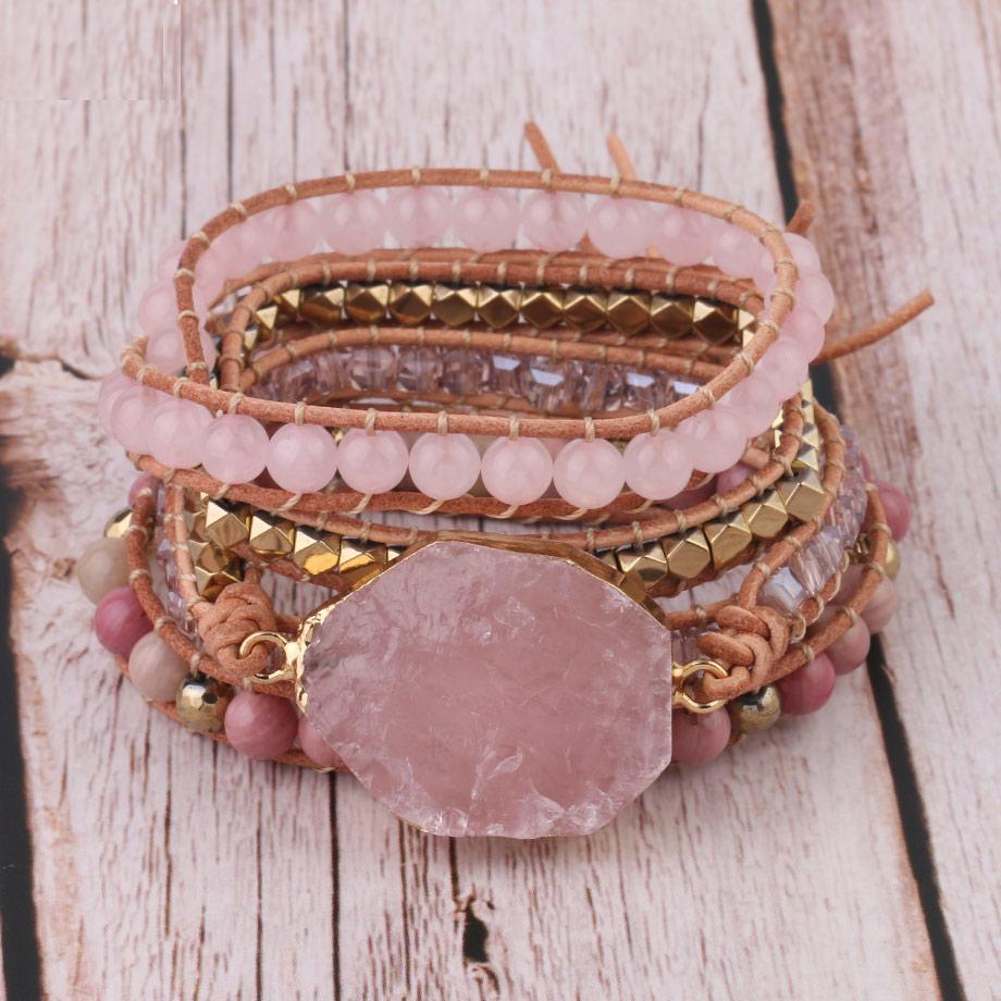 Amoria Rose Quartz Wrap Bracelet