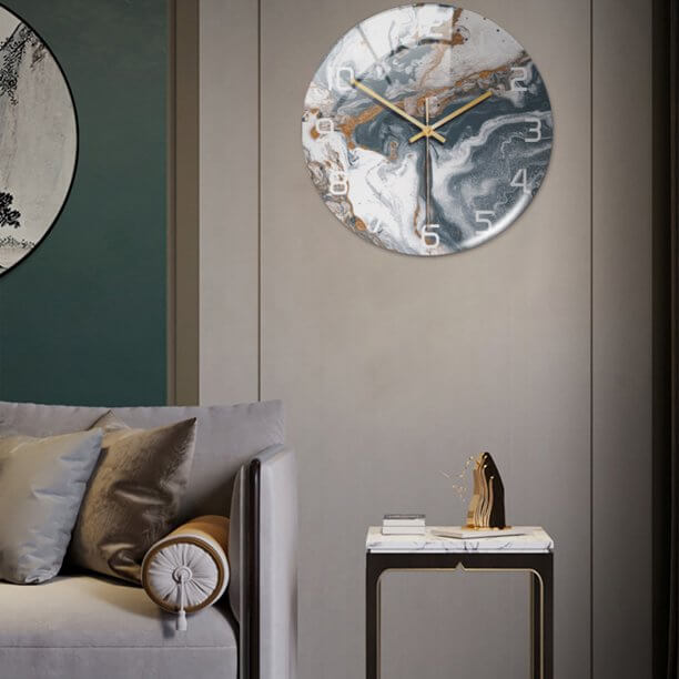 Marble Silent Wall Clock - Modern Stylish Decor