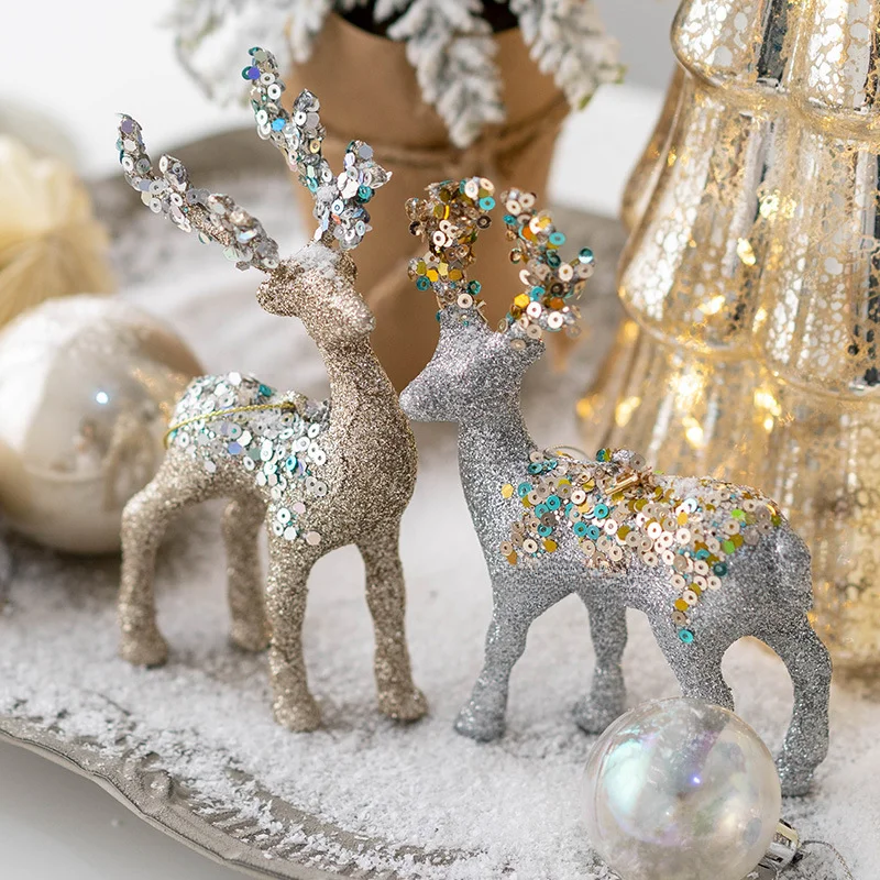FrostDeer Glitter Deer Ornament - Luxe Christmas Decor