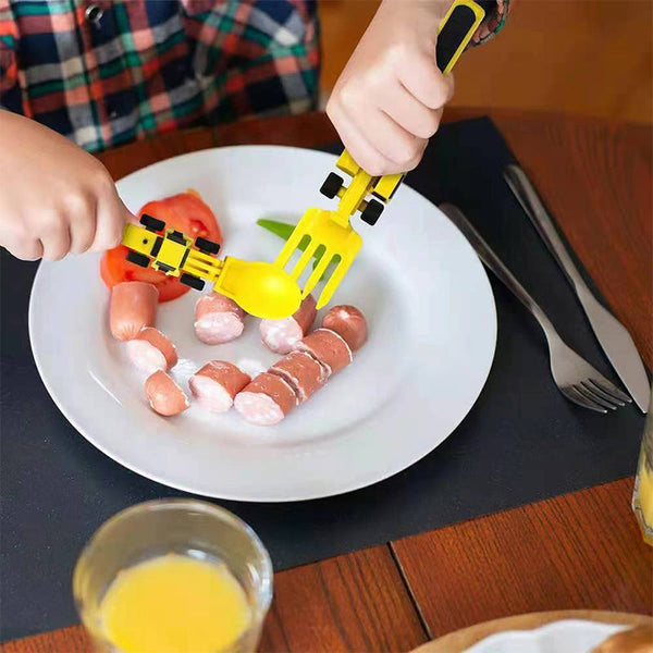 ConstructoFork Fun Bulldozer Kids Cutlery Set