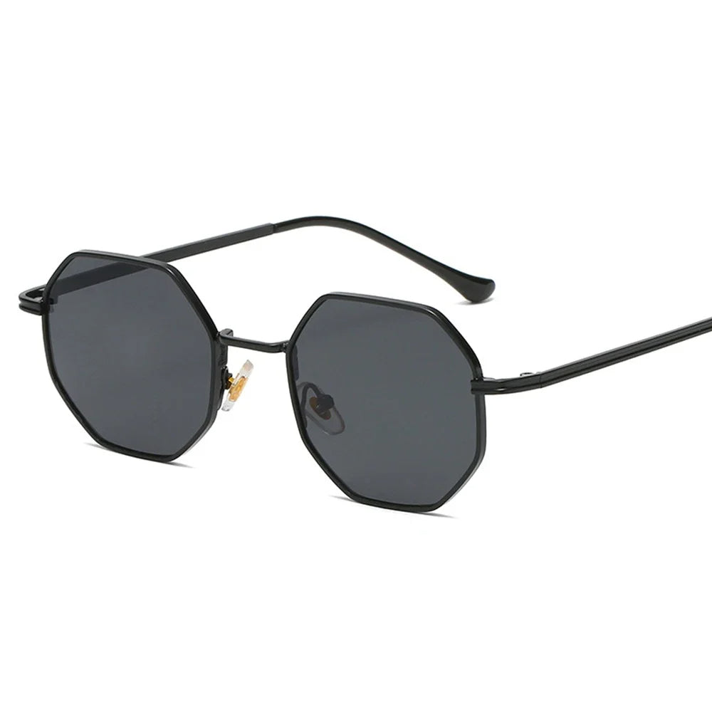 BellaShade - Vintage Octagonal Sunglasses with Metal Frame