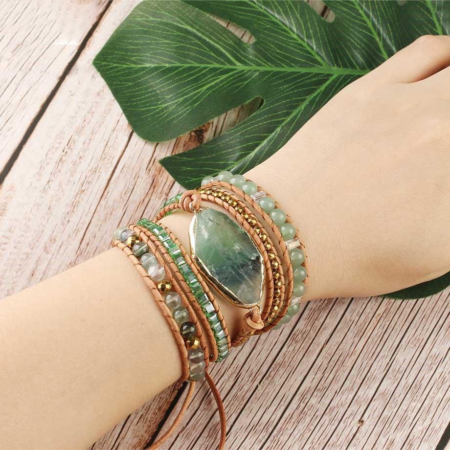 FluoriteGlow Wrap Bracelet