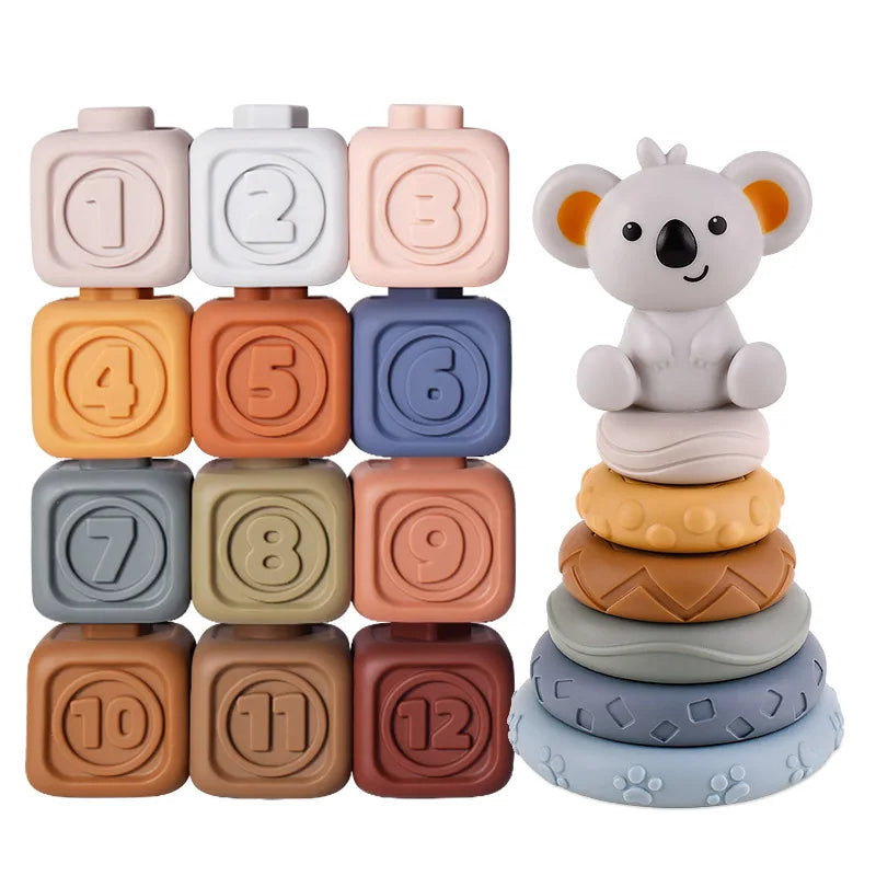 CubbyStack - Silicone Stacking and Teething Toy for Babies