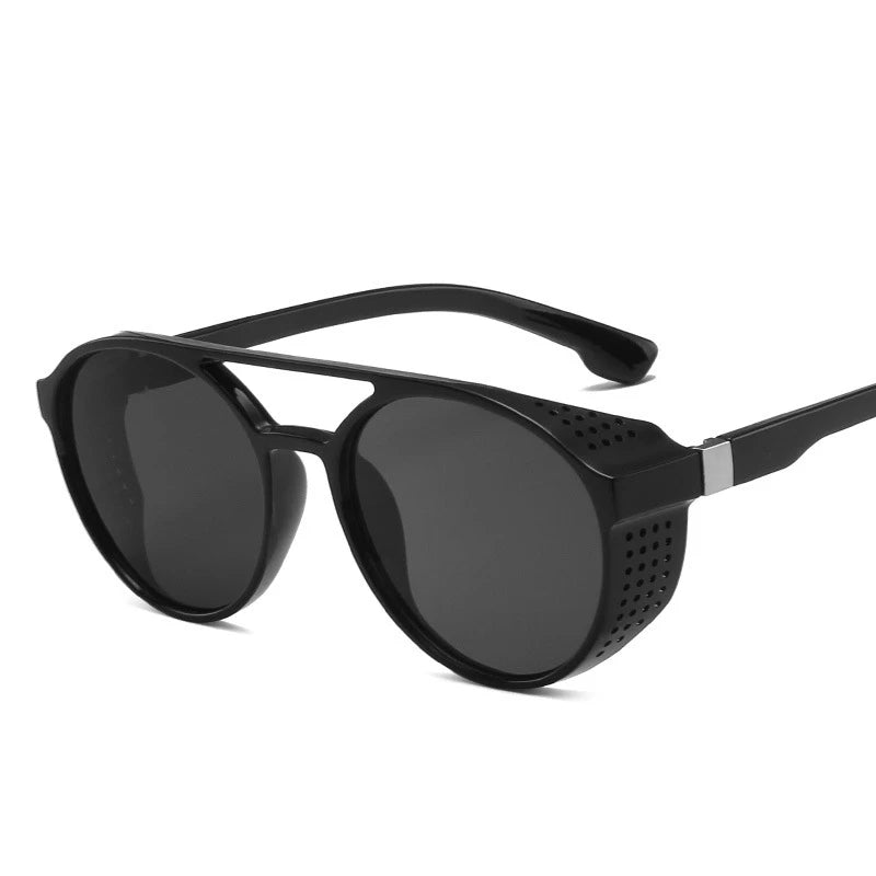 Falko Shades - Retro Round Steampunk Sunglasses