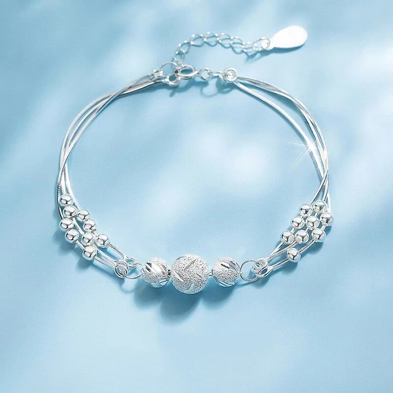 Silver Pearl Bracelet - Elegant Adjustable Statement Piece