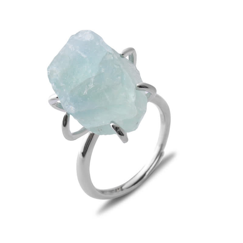 Liora - Adjustable Six-Prong Natural Crystal Ring