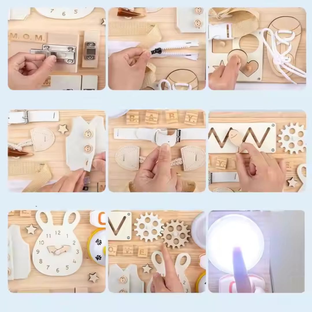 WoodPlay Board - Educational Sensory Busy Board for Kids