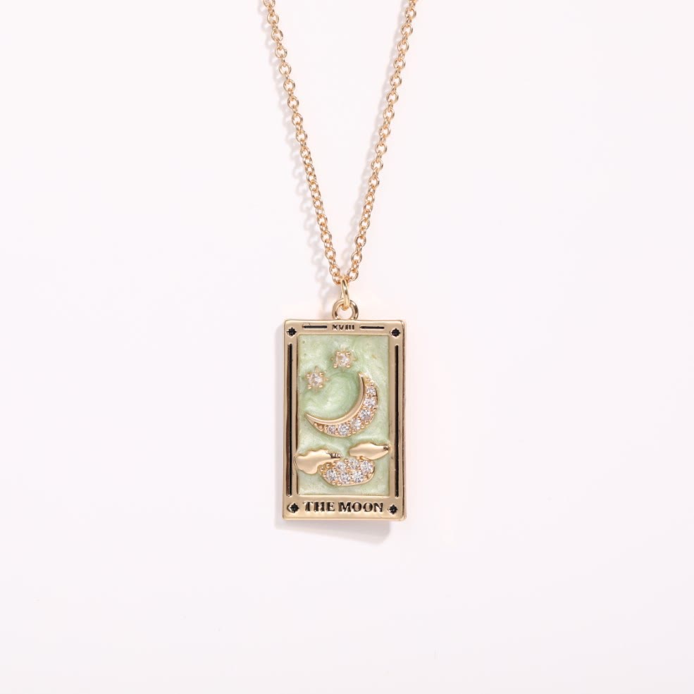 Amara - Tarot Drop Pendant Necklace with Zirconia for Women
