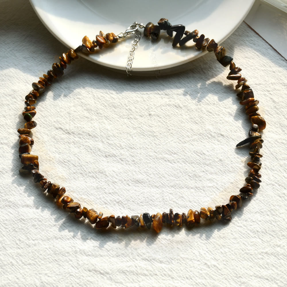 Lina Polished Crystal Necklace with Natural Gemstones