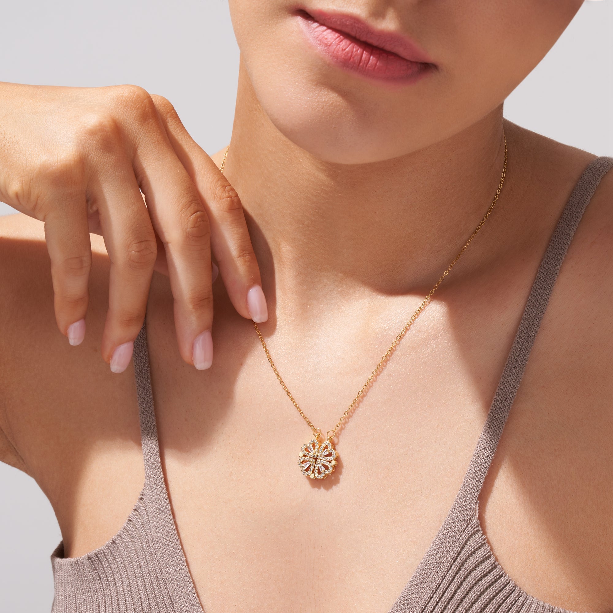 Lucky Charm Necklace – Heart Pendant in Gold