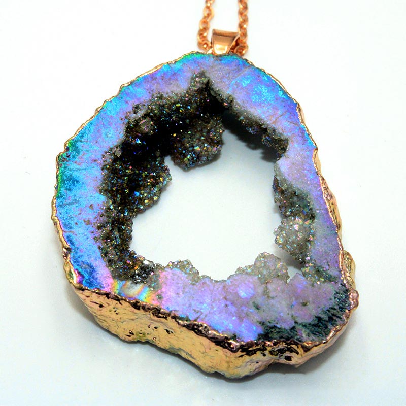 Natural Crystal Geode - Pendant Necklace