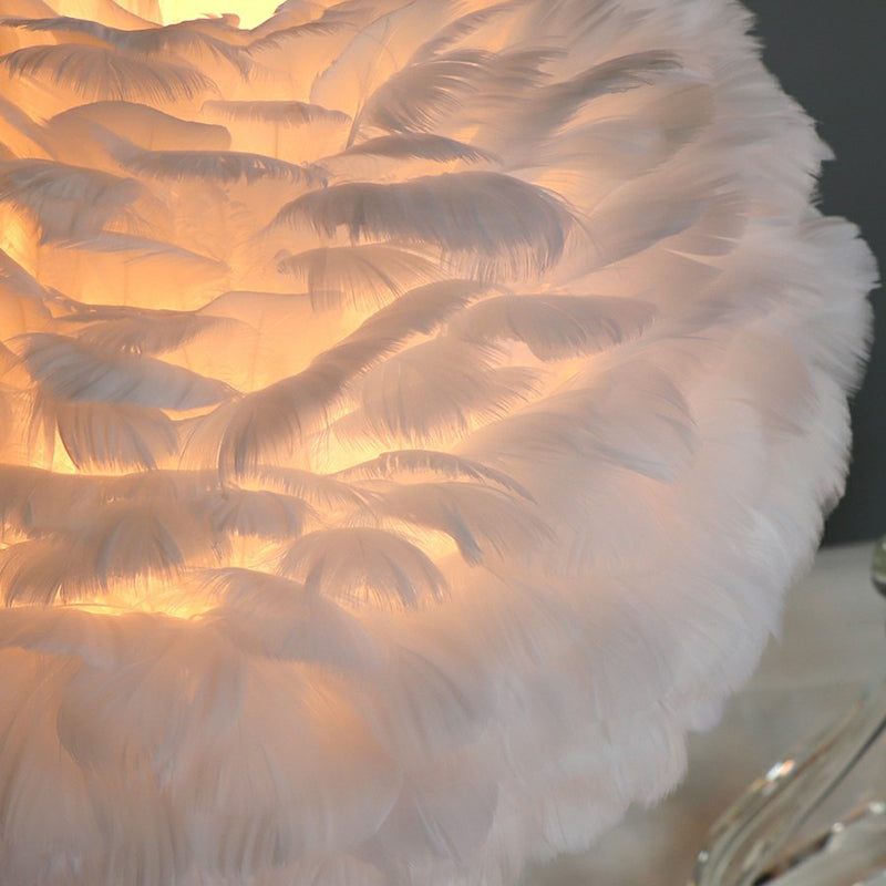 FeatherBeam Feather Bedside Lamp - Crystal Decor
