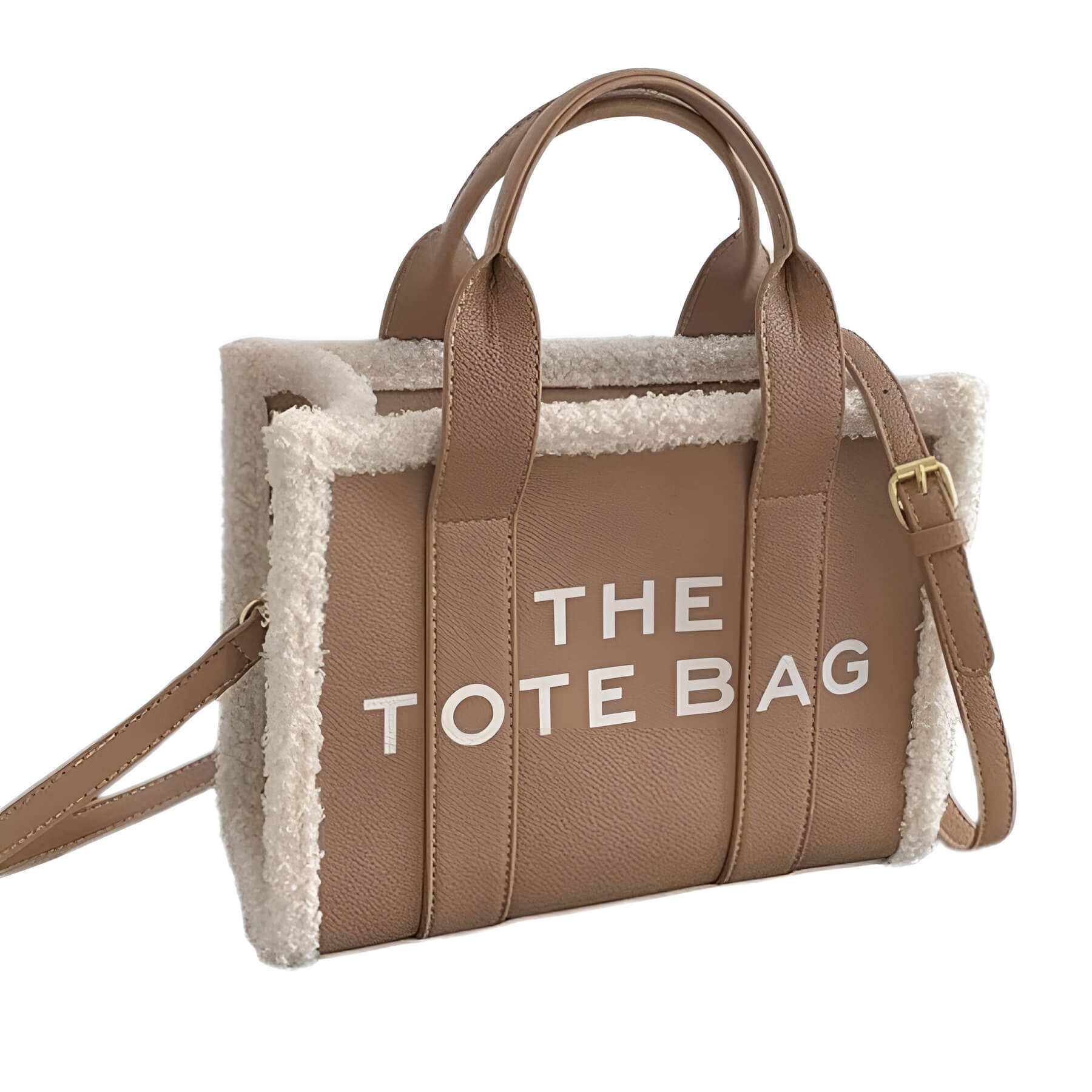 LuxVibe Bag - PU Leather Handbag with Faux Fur Trim