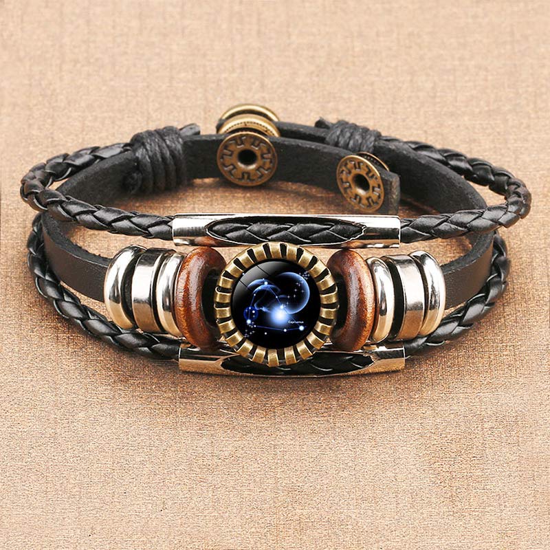 Celestial Charm Bracelet - Retro Zodiac Star Sign Jewelry
