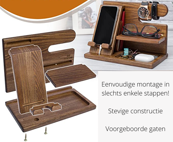 WoodDock – Stylish Wooden Desk Organiser
