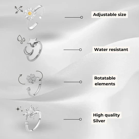 CalmRing Nua - Sterling Silver Anti-Anxiety Fidget Ring