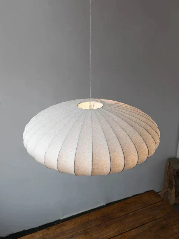 SilkCrown - Luxury Silk Pendant Lamp with Crystals